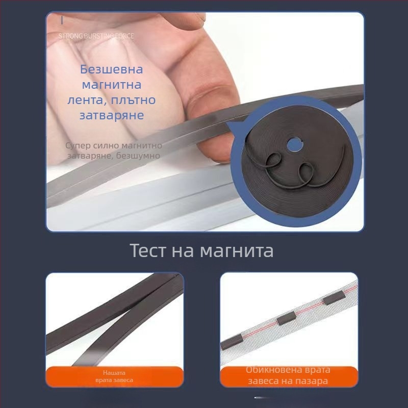 Магнитна мрежеста завеса за входна врата, лятна противкомарна завеса, самозалепваща магнитна завеса за дом и бизнес, дишаща защита срещу мухите