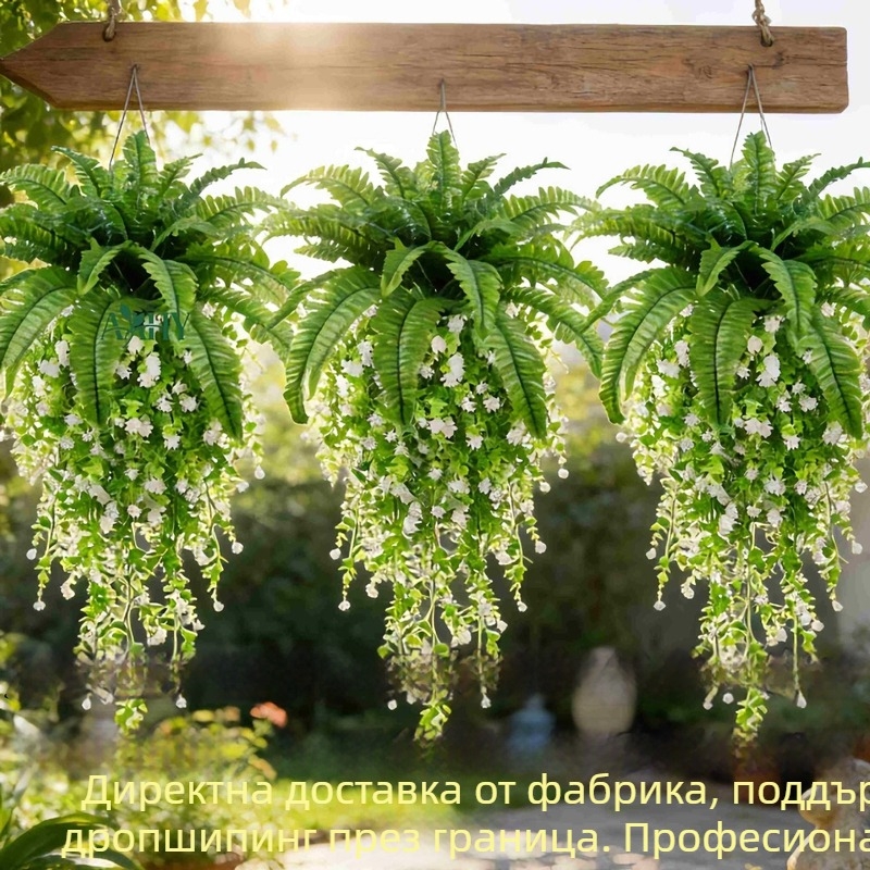 Изкуствена лоза с камелия и персийски листа, един клон