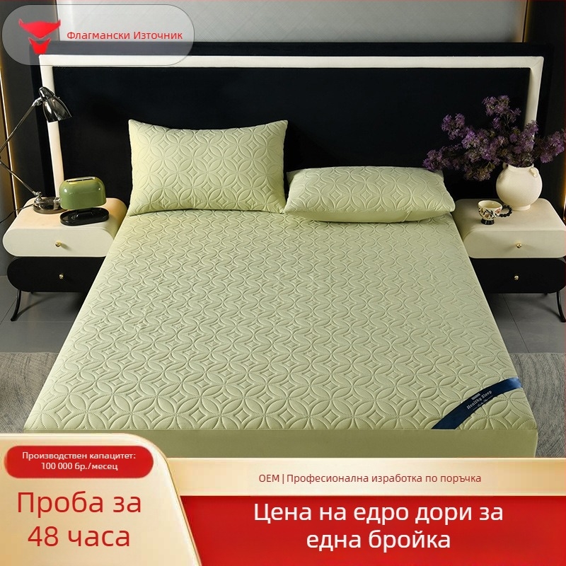 Нов модел водоустойчив протектор за матрак с памучна подплата, подходящ за всички сезони, антиплъзгащ се, дишащ, устойчив на урина, пълно покритие на матрака