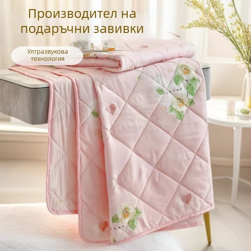 Ултразвукова кадифена завивка с диамантен ефект за лято, охлаждаща и лека летна пелена, пране в пералня