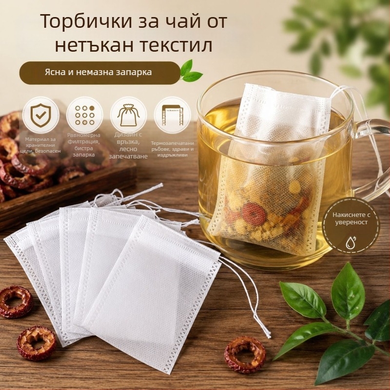 12×16 билкови торбички за отваряне и филтриране на отвари, с връзка, нетъкани торбички за чай, за билкова баня на крака