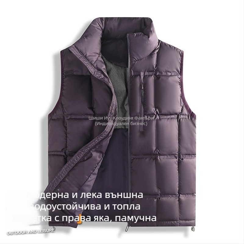 Графенова подплата топла жилетка за мъже, 2026 нов модел, висококачествена топлина, с яка стояща, унисекс, есенно-зимна, плюс размер