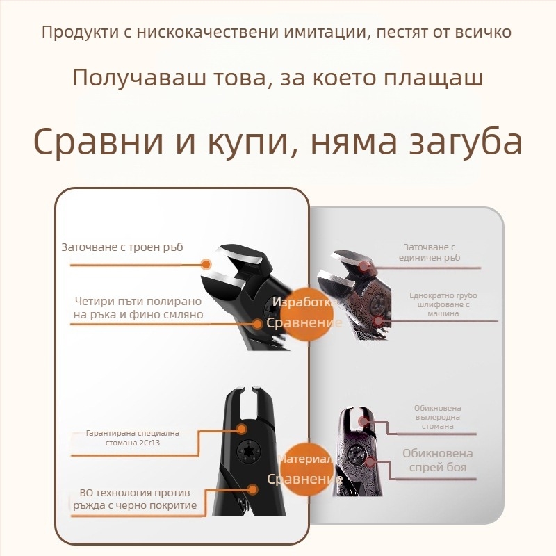 Нов модел педикюрен инструмент за подрязване на нокти с голям отвор и наклонени челюсти, домашна употреба