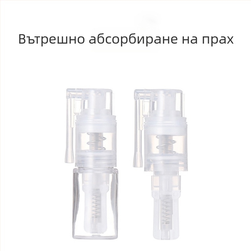Мини бутилка за пудра, 8 ml, дълъг носик, натисков капак – за талк, лекарствена пудра и фин прах