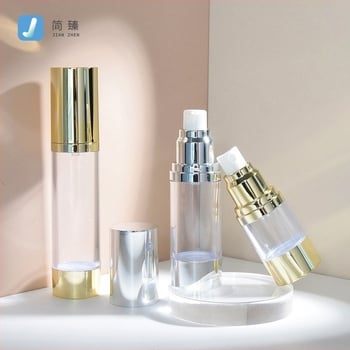 15–50 ml вакуумно шише за лосион с дозатор, прозрачно цилиндрично електроплатирано шише, фин спрей за тоник и есенция