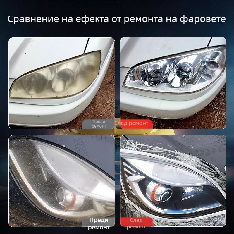 Weiyue течност за ремонт на фарове - полиране на драскотини, възстановяване на яркостта, премахване на пожълтяване и ремонт на пукнатини