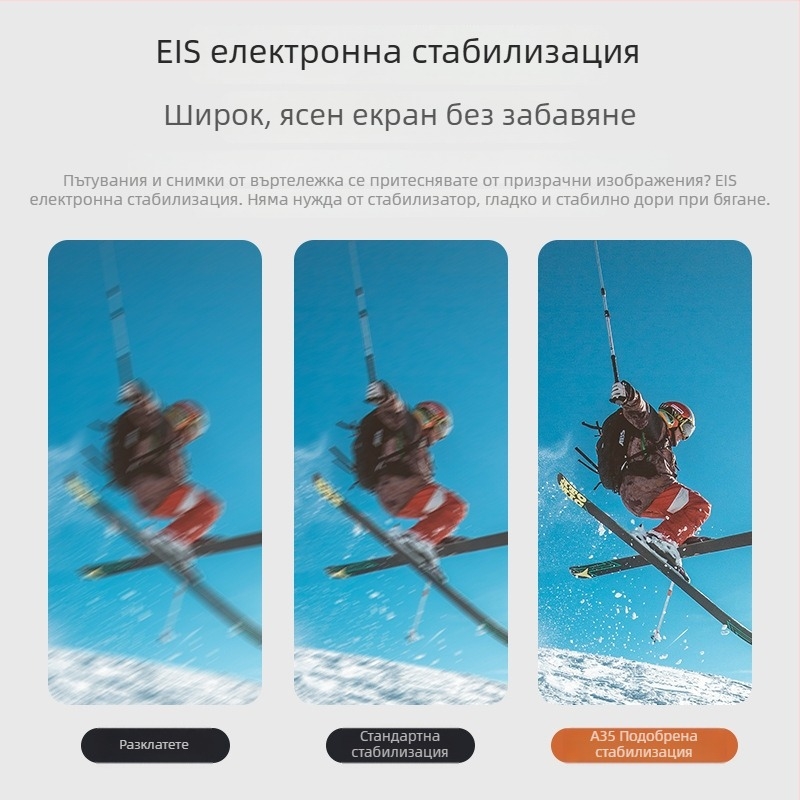 4K екшън камера с електронна стабилизация на изображението, водоустойчива, Wi-Fi, дистанционно управление чрез смартфон, 64GB