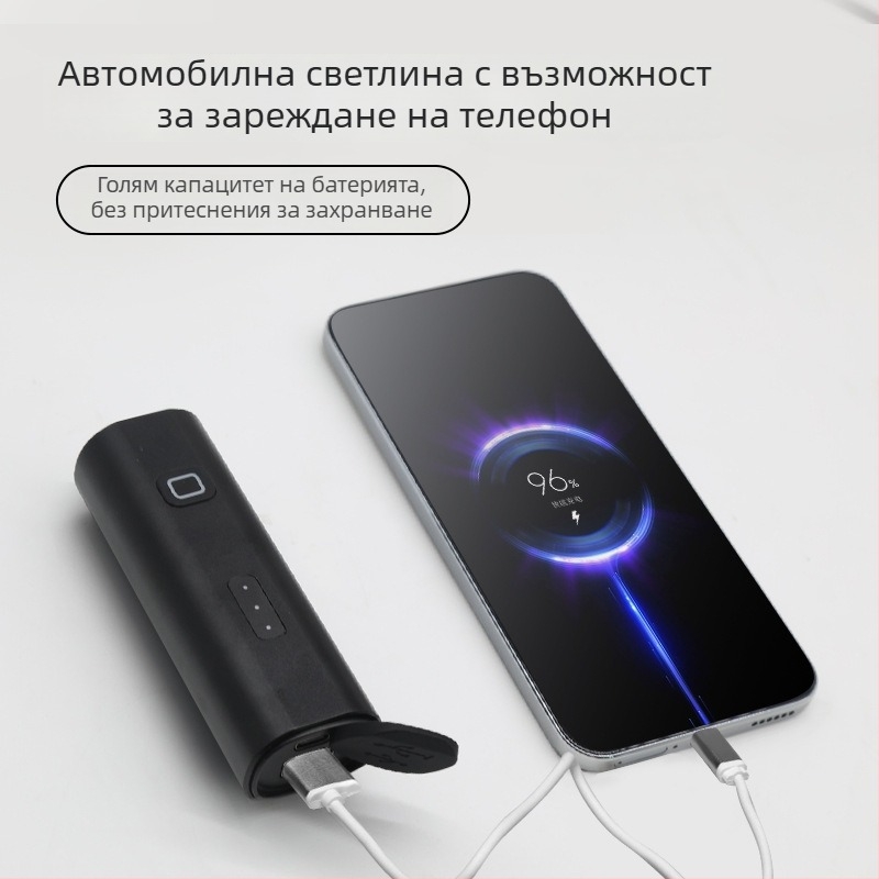 Алуминиев фар за велосипед с висока яркост, USB бързо зареждане и зареждане на телефон, за нощни карания