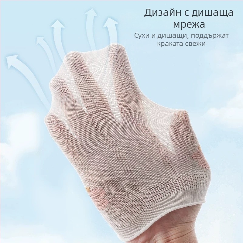 Бебешки чорапи от чист памук, едноцветни, за пролет и лято, за новородени, средна дължина, дишащи
