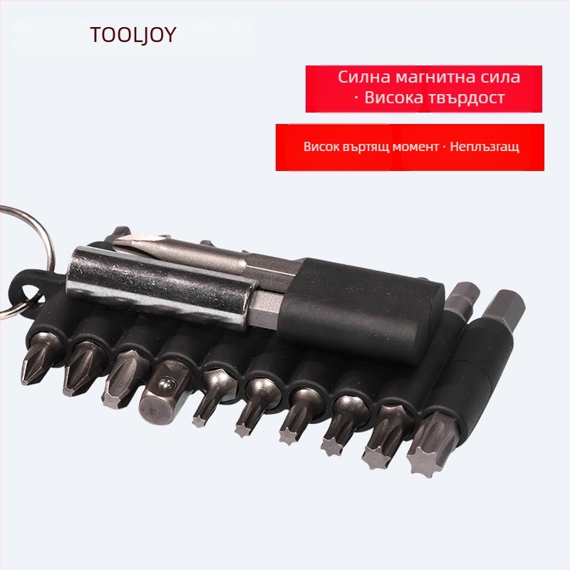 Портативен комплект битове за отвертка 25 мм: Torx звездообразни, Philips/Pozidriv и шлиц битове, мултифункционален