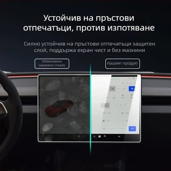 Защитно фолио за дисплея на централния панел на Tesla Model 3 за дисплеи Y/X/S – антиотпечатъци и антиблясък