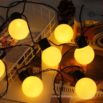 LED нишкови светлини с топчести крушки за външен къмпинг – слънчево захранване, декорация за шатра и сватба, захранване от електрическата мрежа