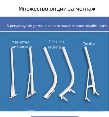 LED външна водоустойчива монтажна скоба за улично осветление с удължаващ ръкав и 360° въртене