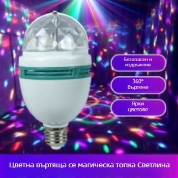 Цветна въртяща се мини магическа топка LED светлина, кристална атмосфера, аксесоари за корпус на сценично осветление, части за LED абажур