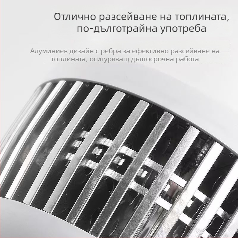 LED крушка, енергоспестяваща, E27 база, за дом, работилница и фабрика; висока яркост 6000 lm, CRI 90–100, алуминиево тяло, PC абажур, серия Bubble, 2835 диоди, не е димерна, 220 V, IP30, живот 3 години