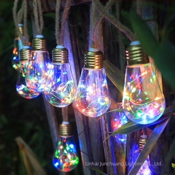LED светлинна нишка за къмпинг с конопено въже и медно проводниково жило, водоустойчива, за палатка и открито, атмосфера на къмпинга