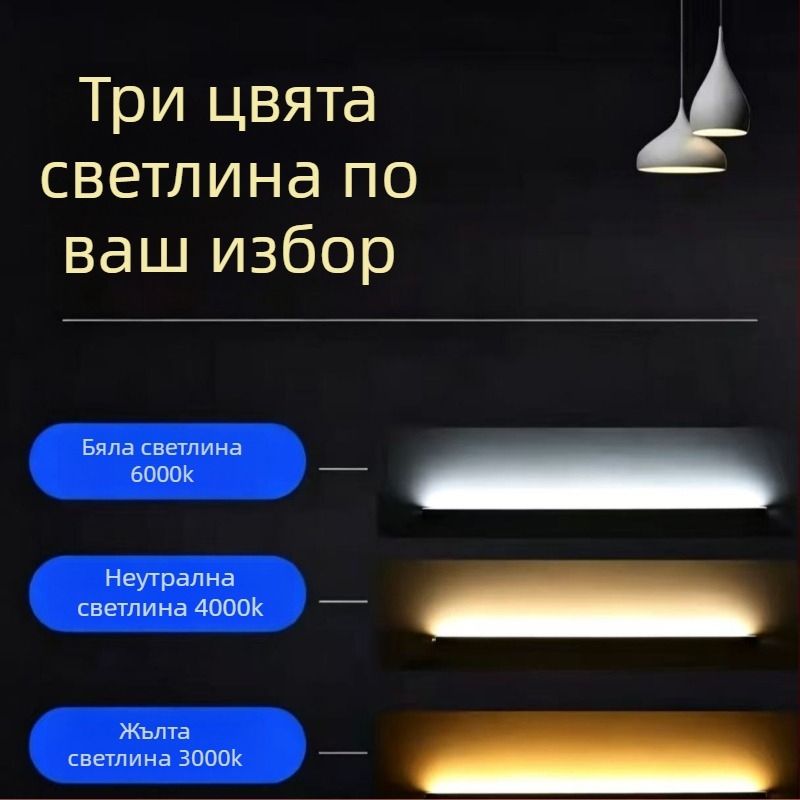 Сензор за движение LED лента за шкафове, вградена линейна светлина за кухня и витрини
