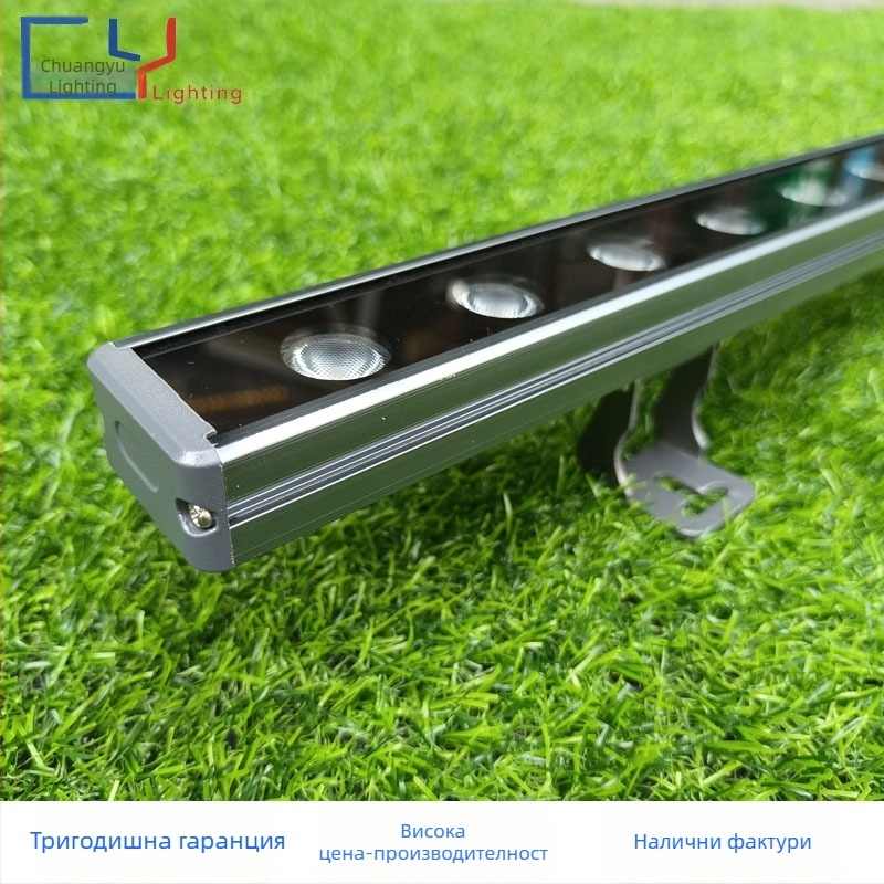 Външно водоустойчиво линейно LED осветление за стена, 18W-24W, осветява контур на сградата и фасадата