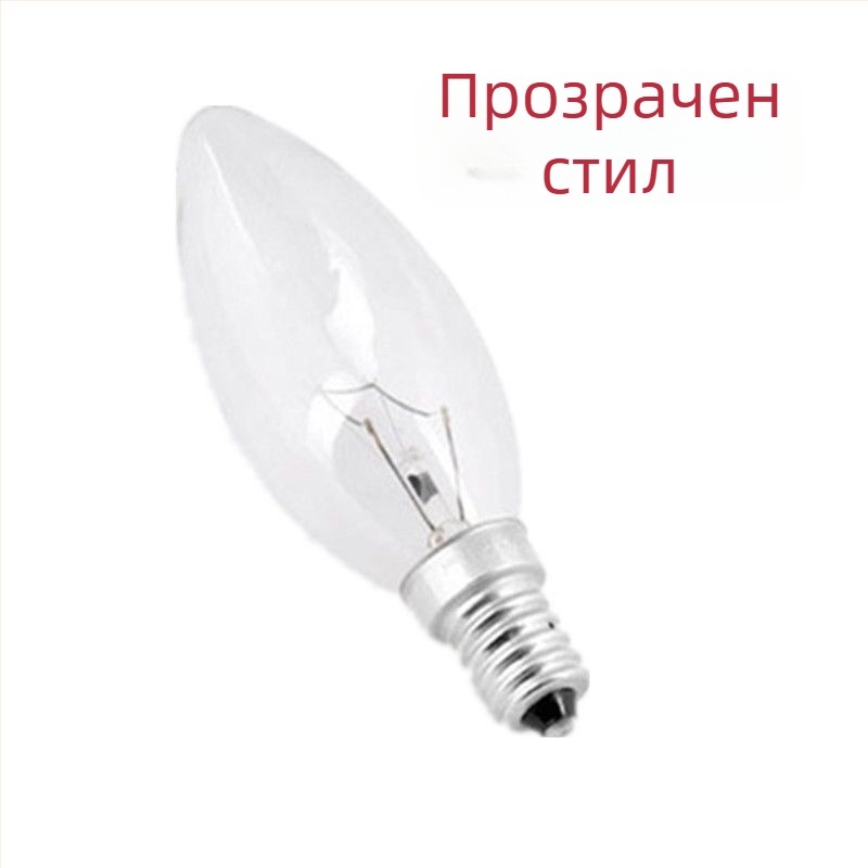 E14 крушка с форма на свещ, малка, топла жълта светлина, 15W/25W/40W/60W, без димиране, корпус от алуминиев сплав, домашна кристална полилейна лампа