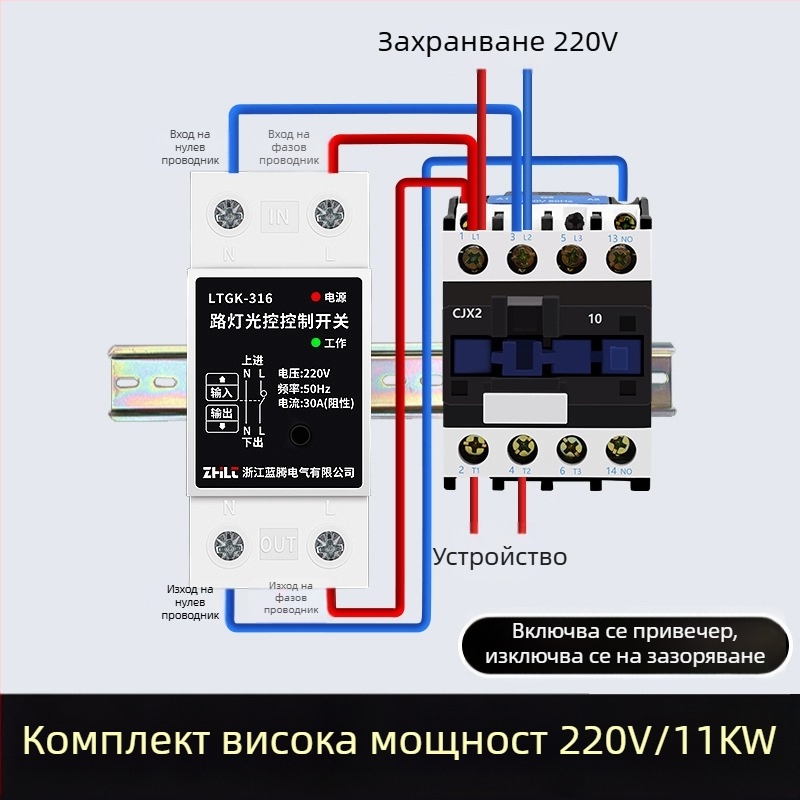 Уличен контролер за осветление с автоматично включване при здрачаване, интелигентен сензор за светлина, микрокомпютърен контролер 220V