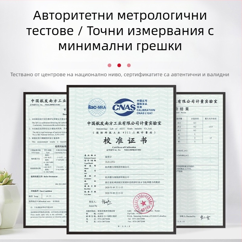 Delixi Electric вътрешен термометър и хигромер със стъклена тръба, суха и влажна температура, точен