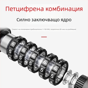Персонализирана кожена каишка със паролно заключване и здрав стоманен кабел за велосипед, електрически велосипед и мотоциклел