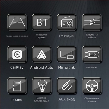 7018B 7-инчов CarPlay екран, кабелна навигация за задно виждане и MP5 Bluetooth плеър