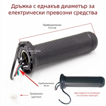 Ръкохватка за газта с равенDiameter за електрически превозни средства, ускорител и контролер на скоростта за електрически мотоциклет, универсална ръкохватка