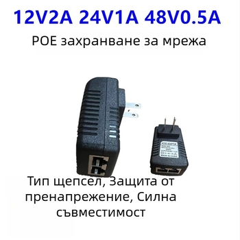 PoE захранване за мрежов порт, 12V безжичен AP мост, 24V сет-топ кутия и 48V 0,5A суич