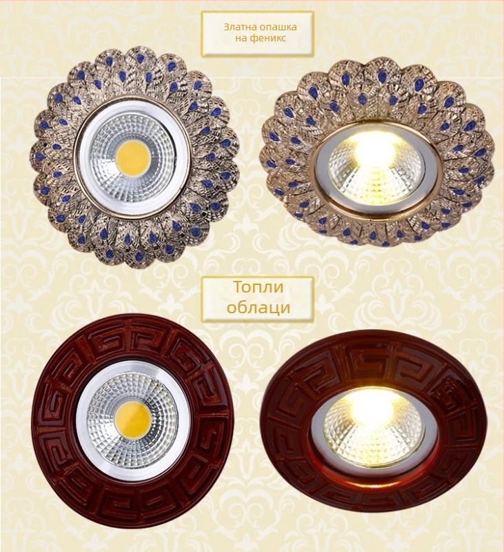 LED европейски вграден таванен осветител с downlight и прожектор, за коридори и фонови стени