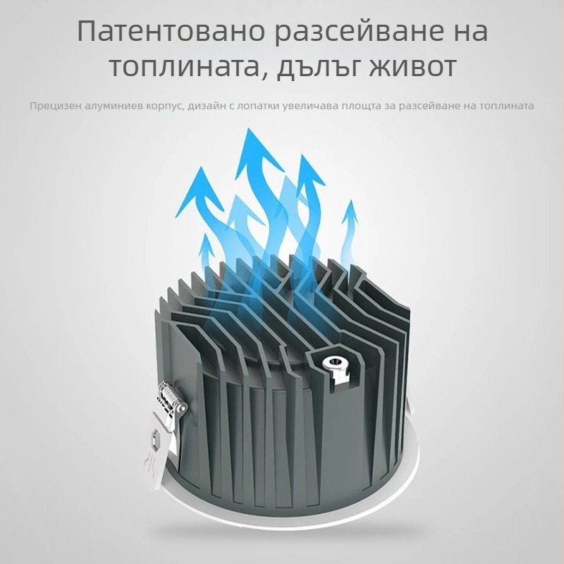 LED вградена таванна луничка за дома, без основно осветление, водоустойчива и против запотяване, за дневна и баня
