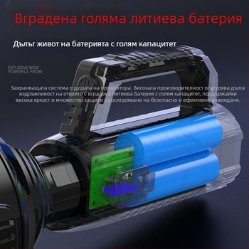 Презареждащ се външен LED фенер с висока яркост и дълъг обсег, 200-500 m, за туризъм, къмпинг и патрулиране