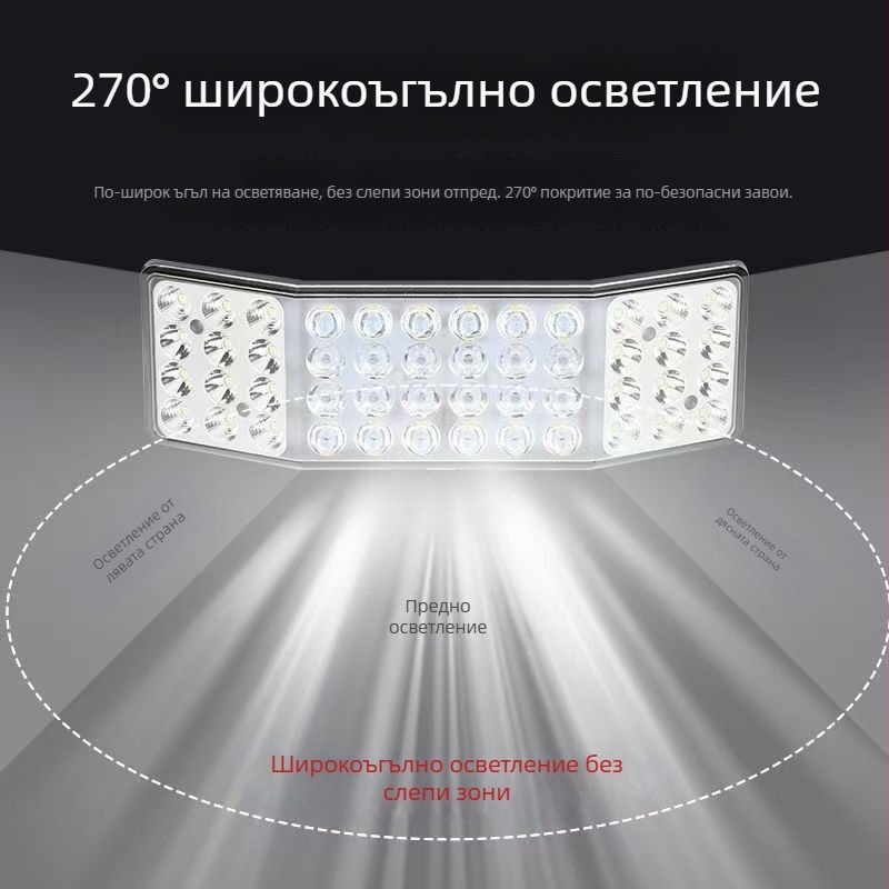 LED прожектор от три страни, 12V–24V, силно дифузно осветление за комбайни, камиони и земеделска/инженерна техника