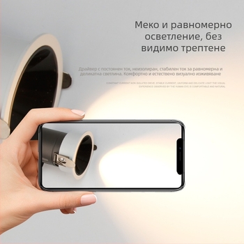 LED стена-измиваща светлина - вградено таванно осветление за дома и хотели, висок клас, антиотразяваща, алуминиево тяло, COB LED