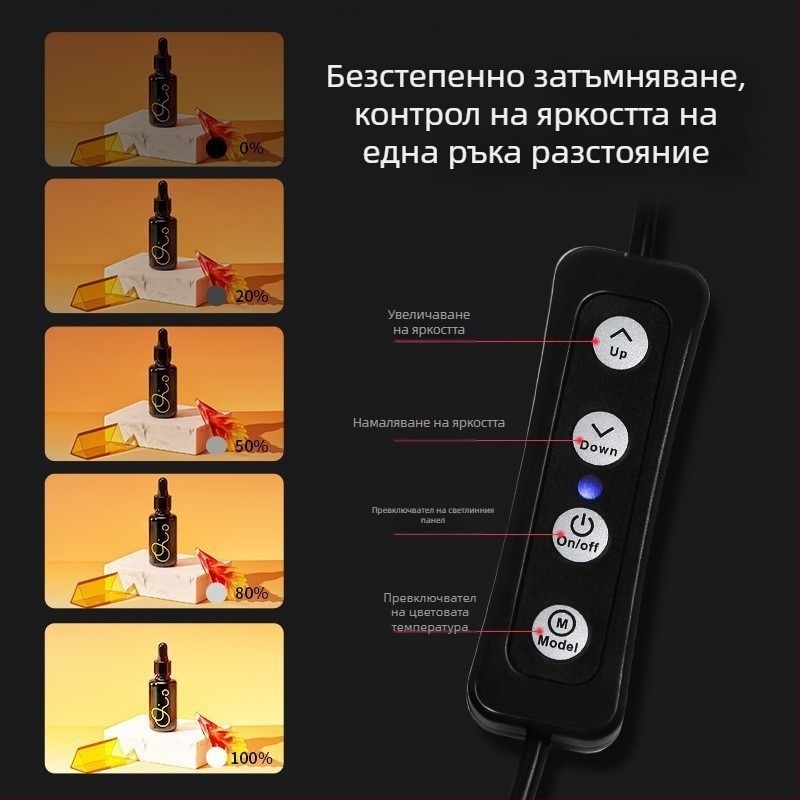 Ruiteng 40 cm мини петстранна LED светлинна кутия за снимки на бижута и натюрморти, сгъваема преносима студийна светлина