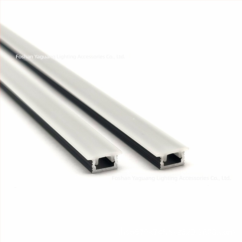 Алуминиева канална кутия за LED лента, капак 08×05, пълно осветление, повърхностно монтиран канал, комплект за твърда лента (YG-0805A)