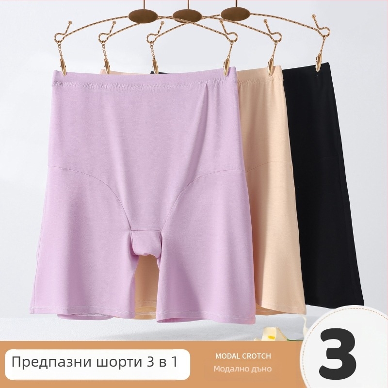 Plus-size дамски безшевни шорти-леггинси от модал, плюс размер, висока талия, леки през лятото, непрозрачни