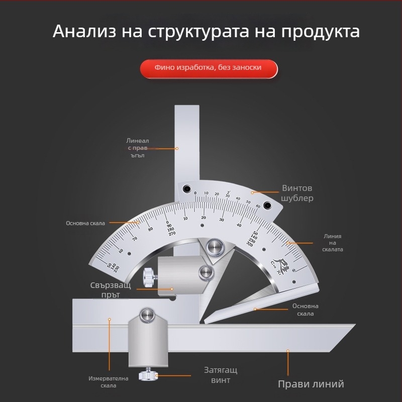 Многофункционален ъгломер 0–320° и 0–360°