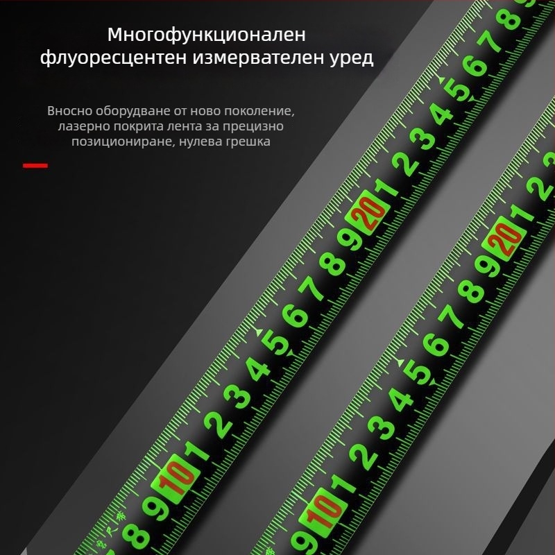 Флуоресцентен стоманен рулетка с гумирано покритие, високо прецизно лазерно маркиране, черно-златна кутия, 5 м, издръжлив измервателен инструмент за височина