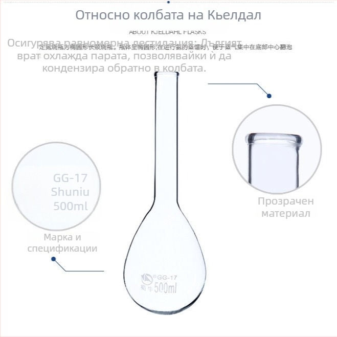 Shuniu азотна колба, Kai стил, обикновена и стандартна уста, 100/250/500/1000 ml