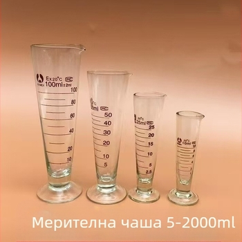 Стъклен мерителен цилиндър за химически експерименти, 10–1000 ml, голям капацитет, прозрачен конусовиден измервател
