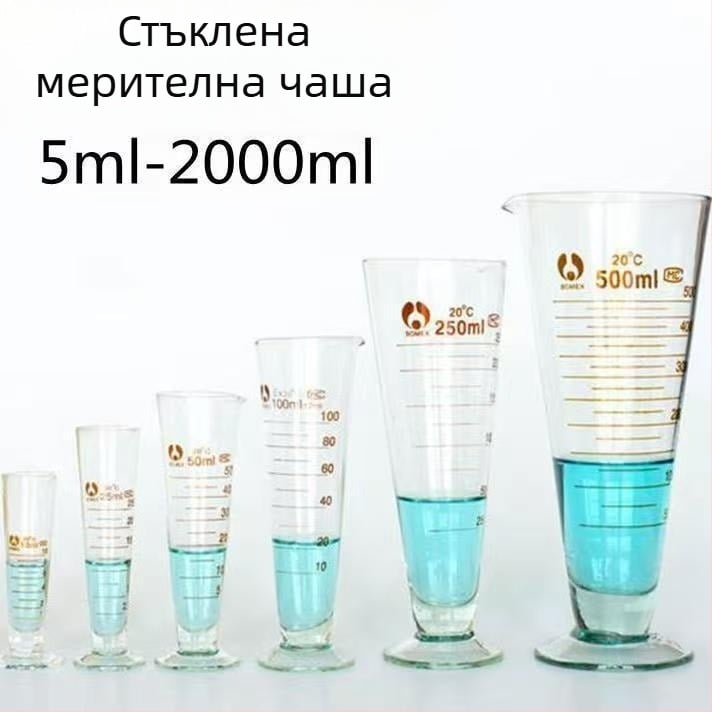 Стъклен мерителен цилиндър за химически експерименти, 10–1000 ml, голям капацитет, прозрачен конусовиден измервател