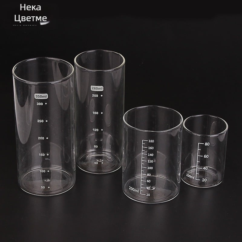 Li Tian Cai стъклена градуирана чашка за лаборатория 80 ml, 180 ml, 260 ml, 350 ml