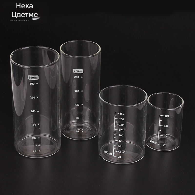 Li Tian Cai стъклена градуирана чашка за лаборатория 80 ml, 180 ml, 260 ml, 350 ml
