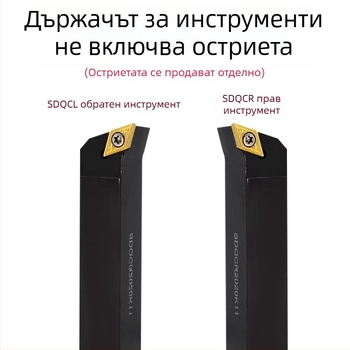 CNC стругов инструмент за външно струговане, държач за инструмент с 107,5° диамантена върхова пластина SDQCR2020/2525k11