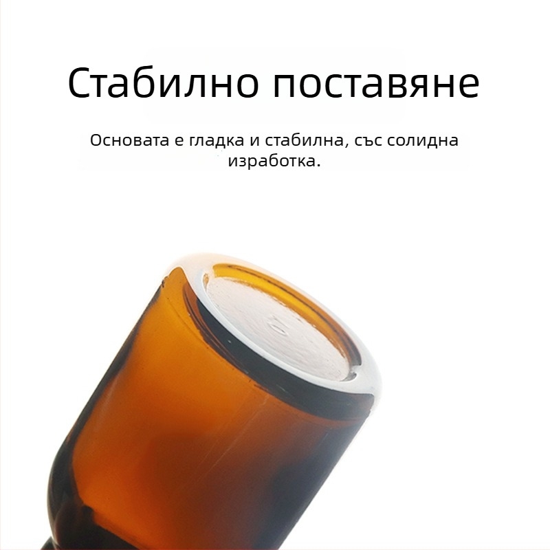 Лабораторна бутилка за реактиви с матово гърло и широко гърло, бяло и кафяво стъкло, удебелено стъкло