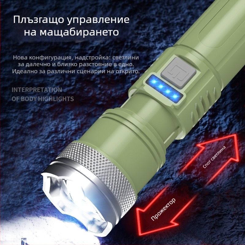 LED презареждаем фенер с висока яркост за външна и домашна употреба, издръжлив за къмпинг и нощни велосипедни пътувания