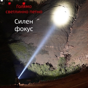 Преносим ръчен прожектор-фенер с презареждаща се батерия, ярък светодиод, дълъг обсег и висока мощност за къмпинг и открито