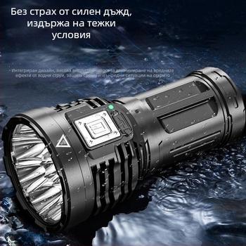 Презареждаем фенер с девет LED, висока яркост, за къмпинг и навън, мултифункционален, дълъг лъч