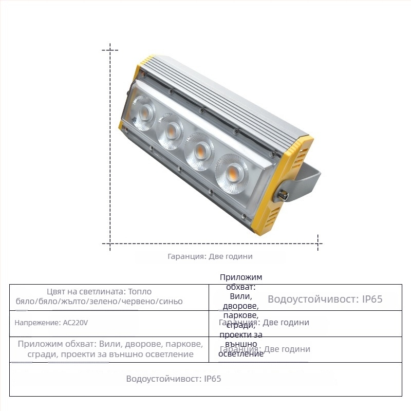 LED прожектор 36W за открито, тесен лъч, миене на стени, алуминиев корпус, IP65
